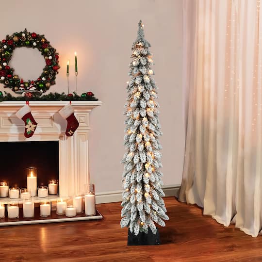 6ft. Pre-Lit Alpine Artificial Christmas Tree, Clear Lights